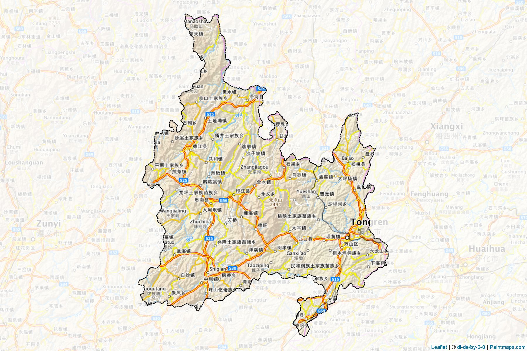 Tongren (Guizhou) Map Cropping Samples-1