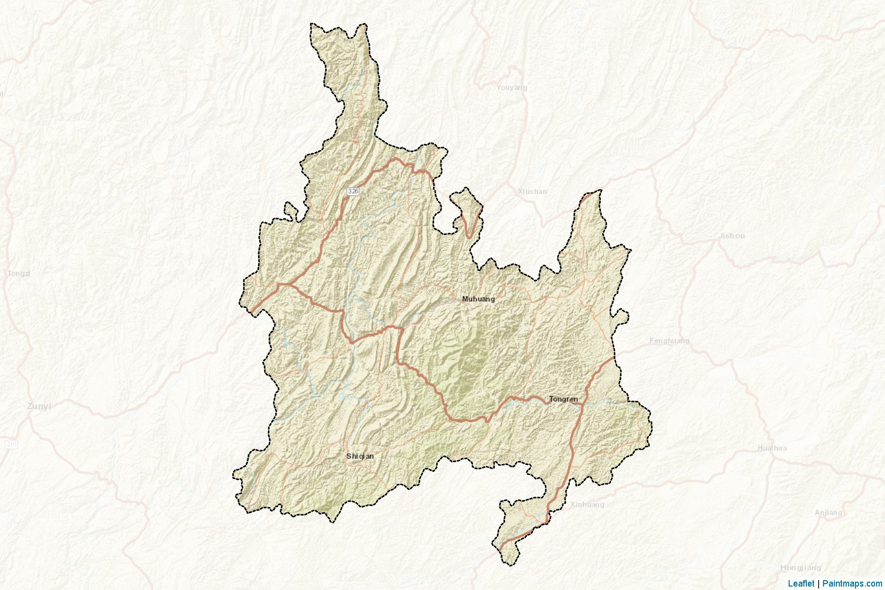 Tongren (Guizhou) Map Cropping Samples-2