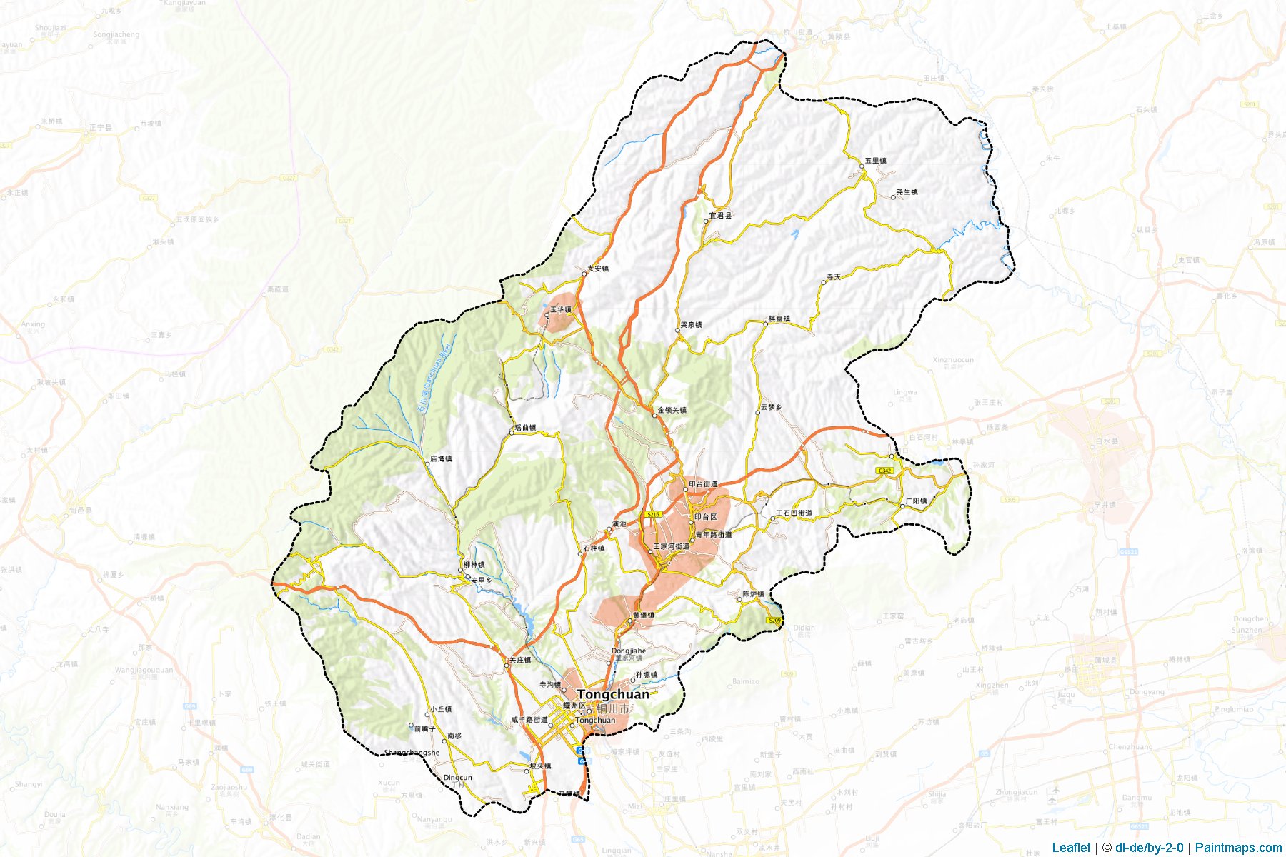 Tongchuan (Shaanxi) Map Cropping Samples-1