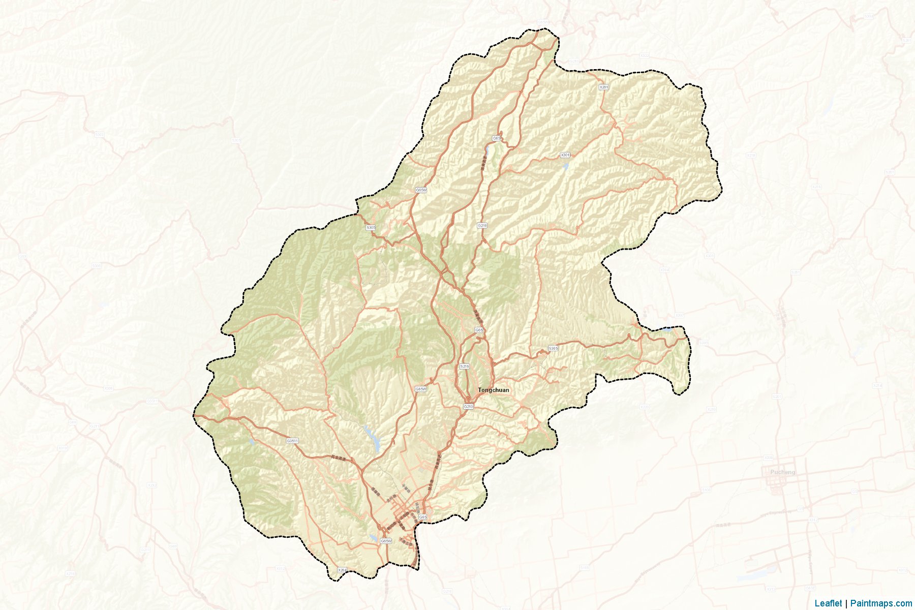 Tongchuan (Shaanxi) Map Cropping Samples-2