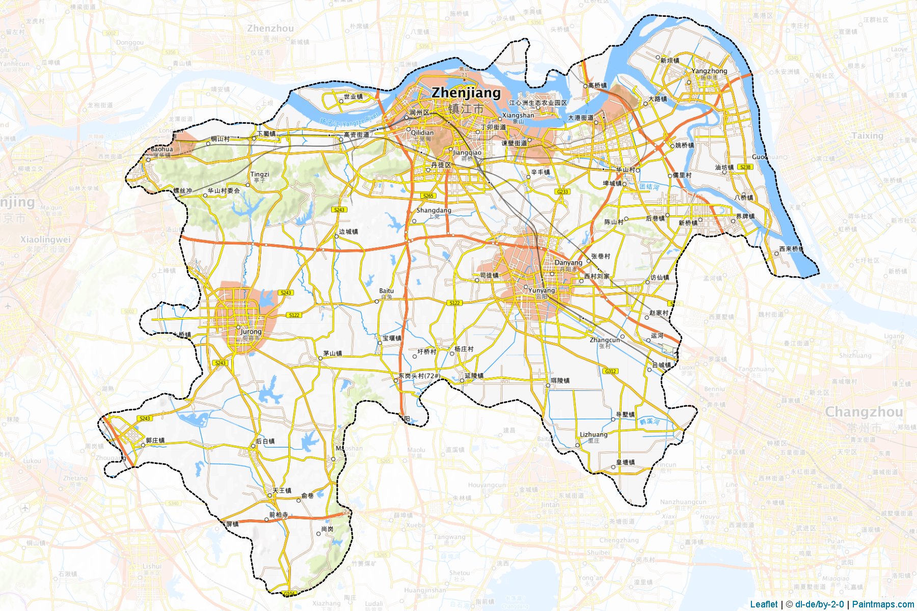 Zhenjiang (Jiangsu) Haritası Örnekleri-1