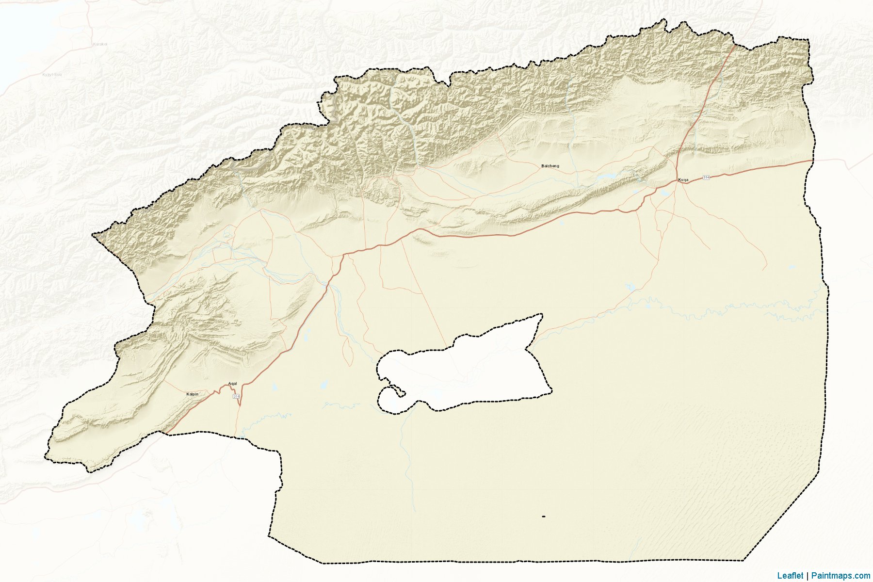 Muestras de recorte de mapas Akesu (Xinjiang Uyghur)-2