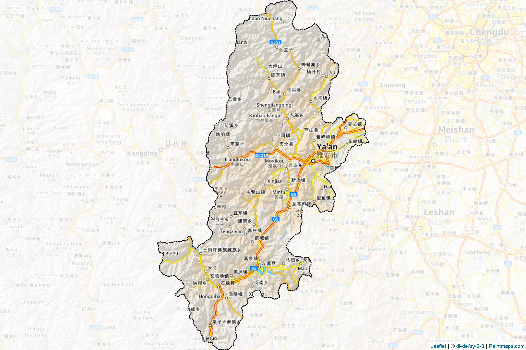 Ya'an (Siçuan) Haritası Örnekleri-1