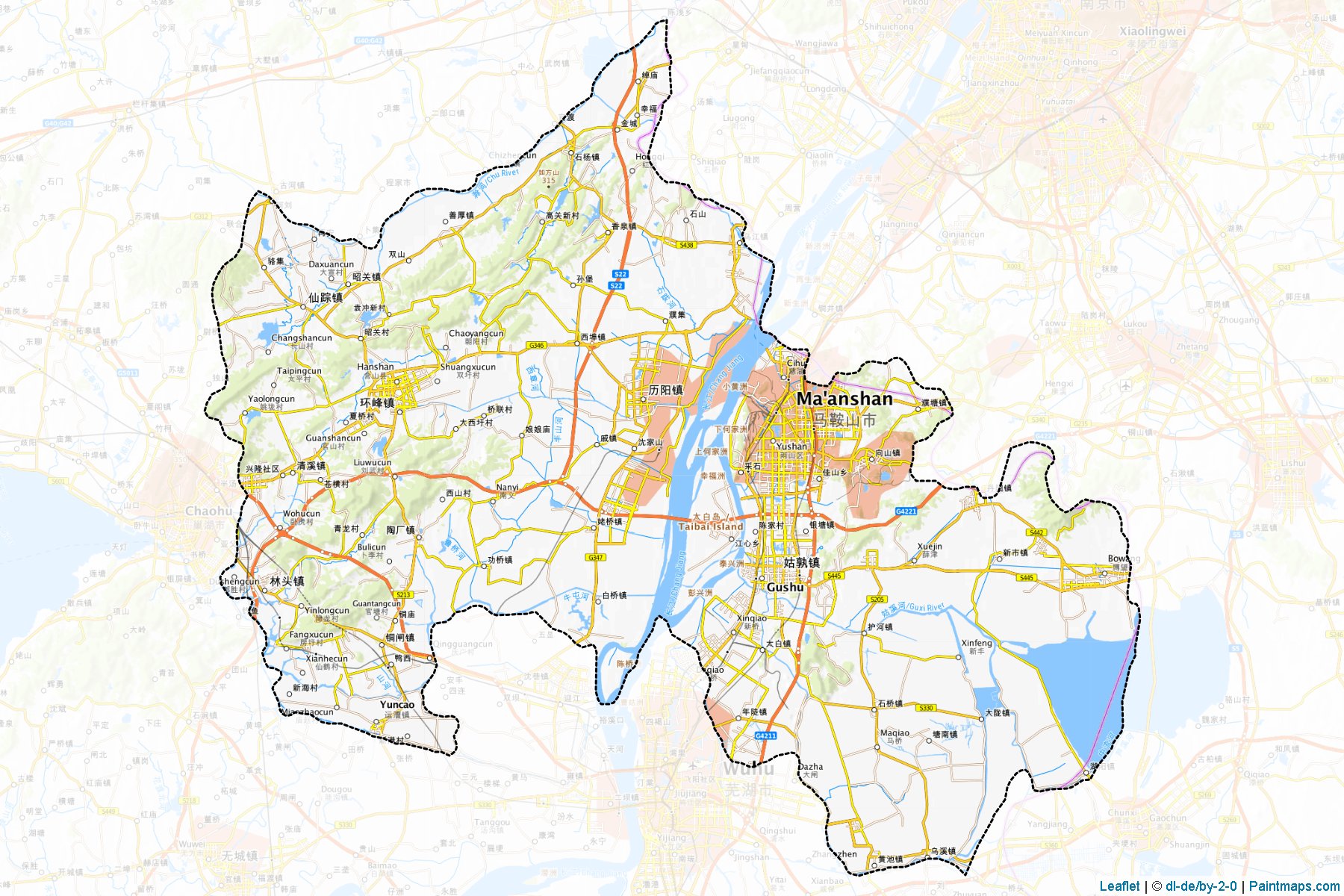 Ma'anshan (Anhui) Map Cropping Samples-1