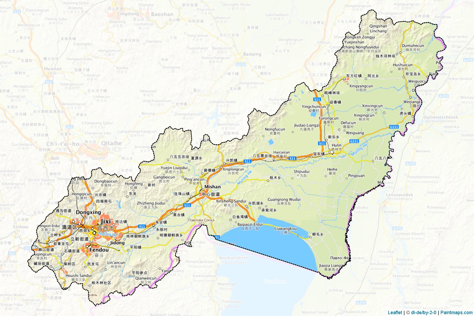 Jixi (Heilongjiang) Haritası Örnekleri-1