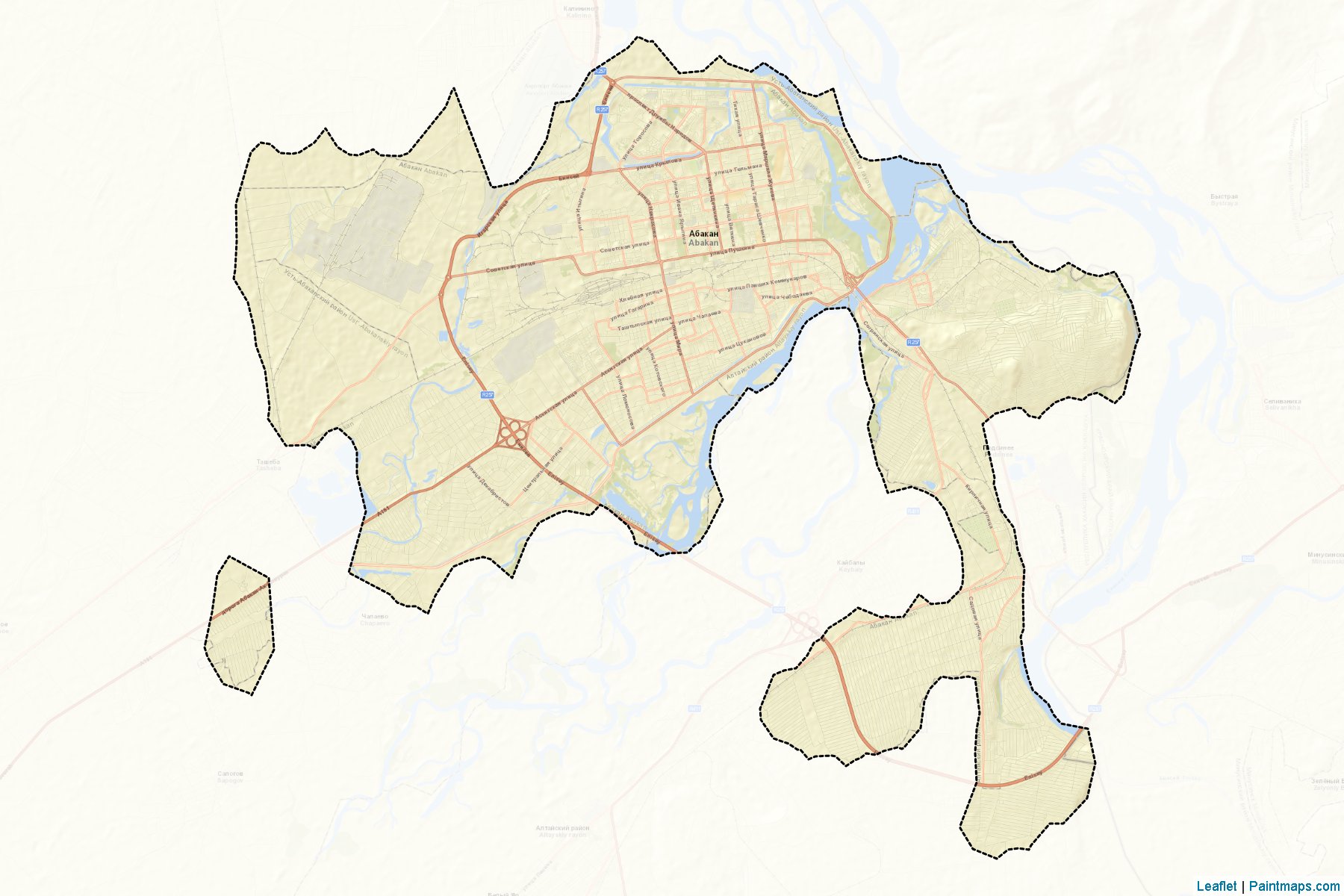 Abakan (Khakassia) Map Cropping Samples-2