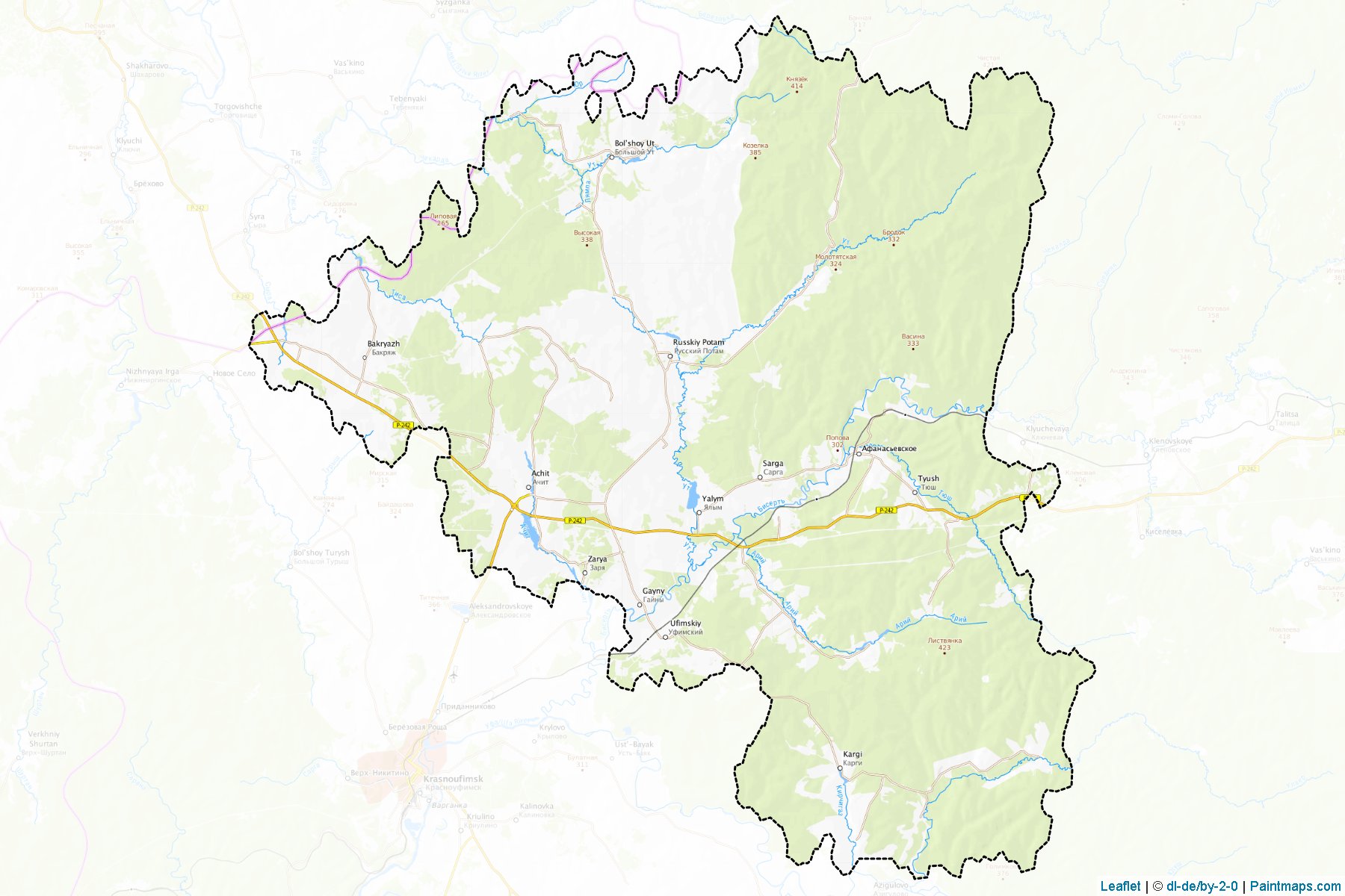 Muestras de recorte de mapas Achitskiy (Sverdlovsk)-1