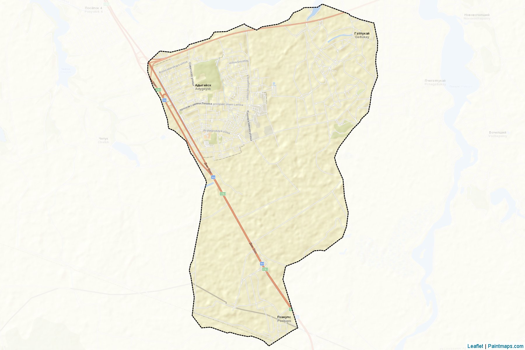 Muestras de recorte de mapas Adygejsk (Adygea)-2