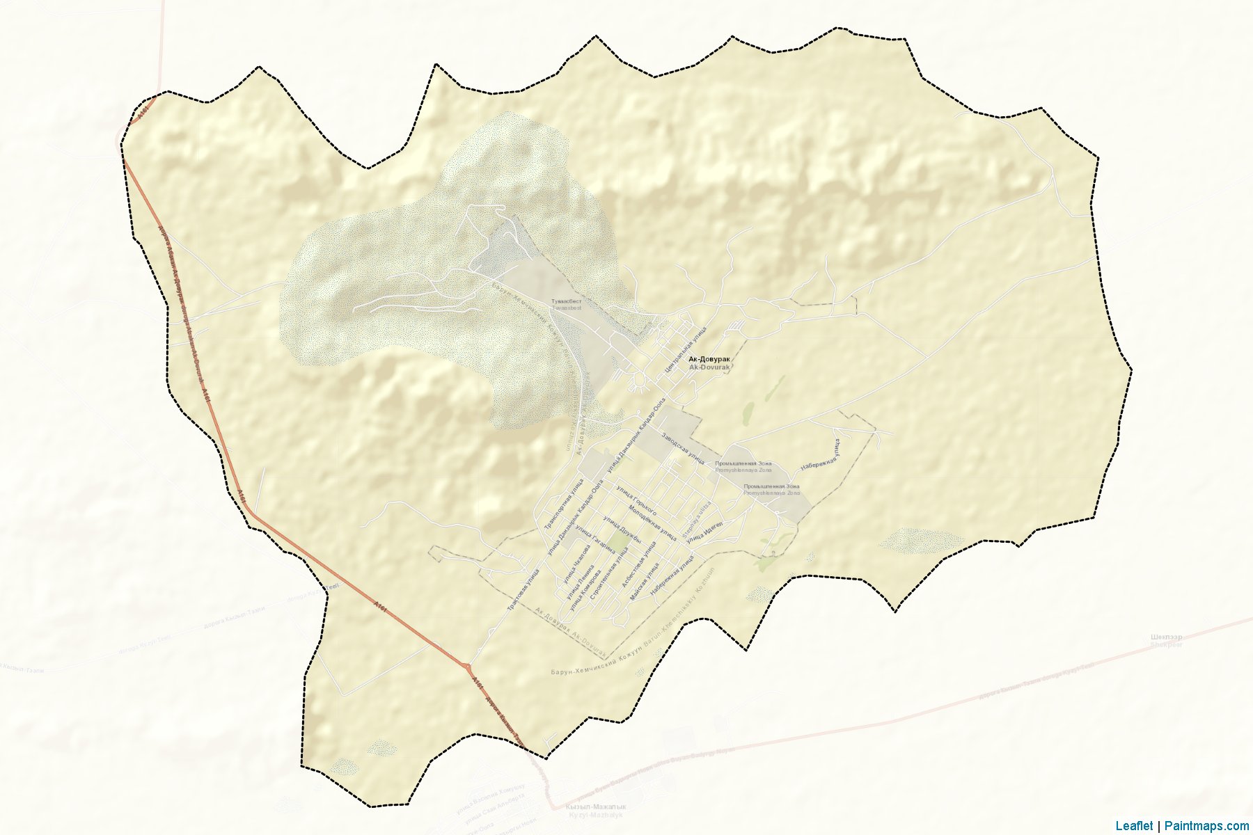 Muestras de recorte de mapas Ak-Dovurak (Tuva)-2