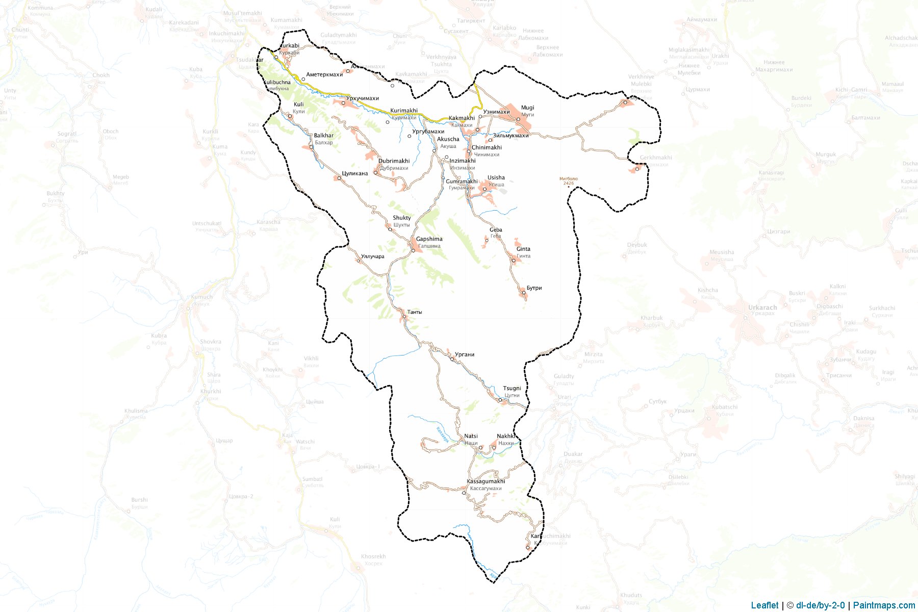 Akushinskiy (Dağıstan) Haritası Örnekleri-1