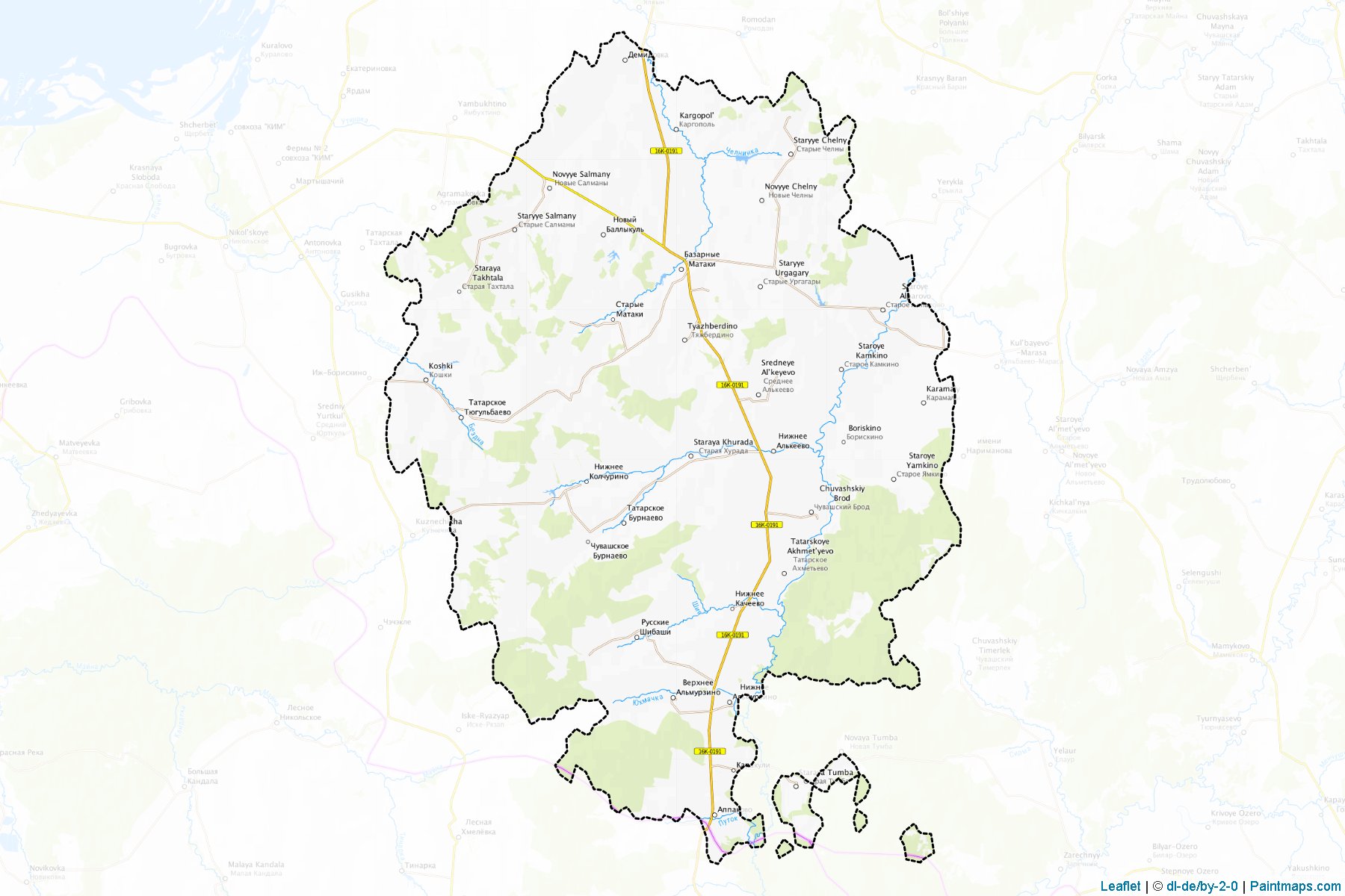 Muestras de recorte de mapas Al'keevskiy (Tatarstan)-1