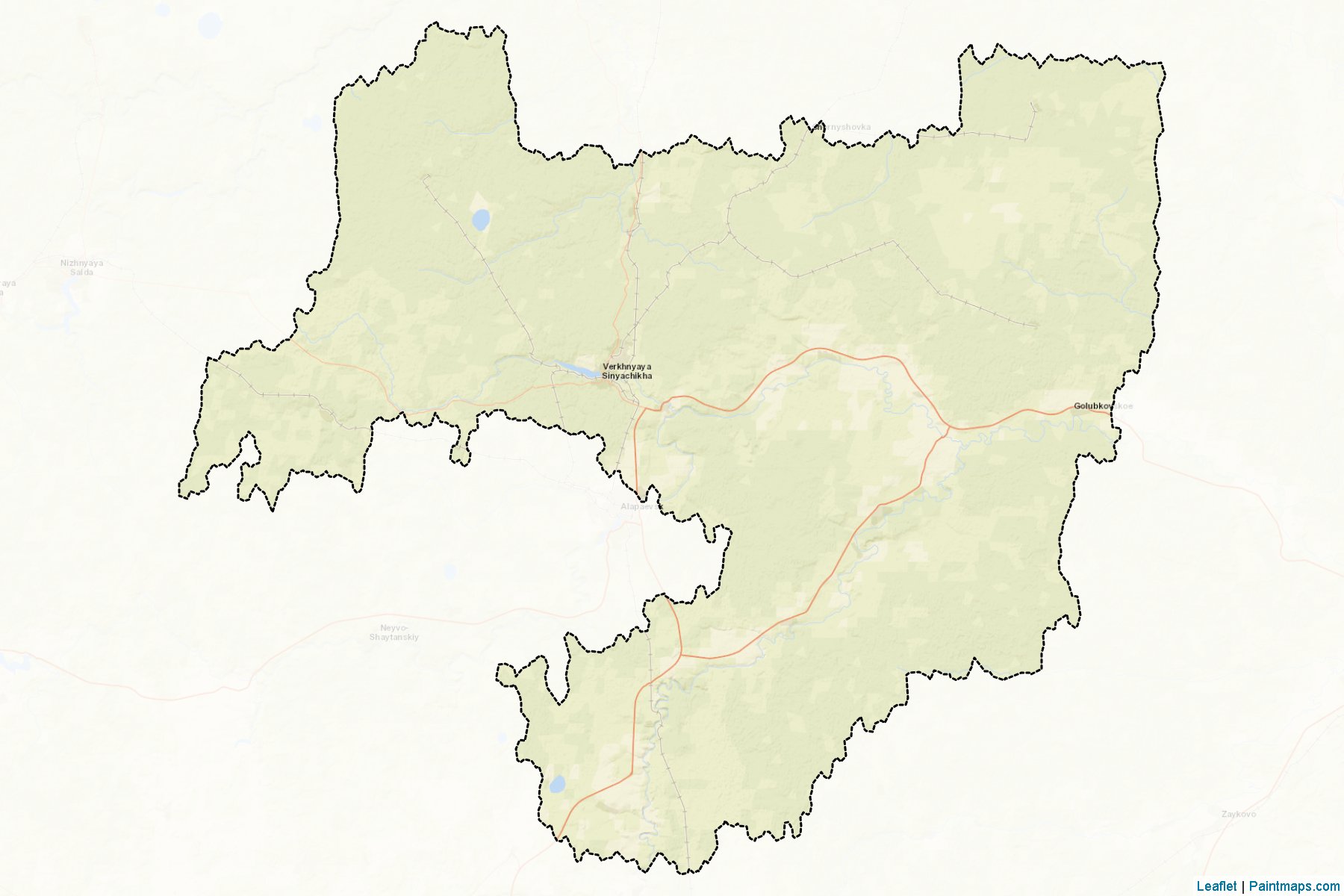 Muestras de recorte de mapas Alapaevskoe Municipal'noe Obrazovanie (Sverdlovsk)-2