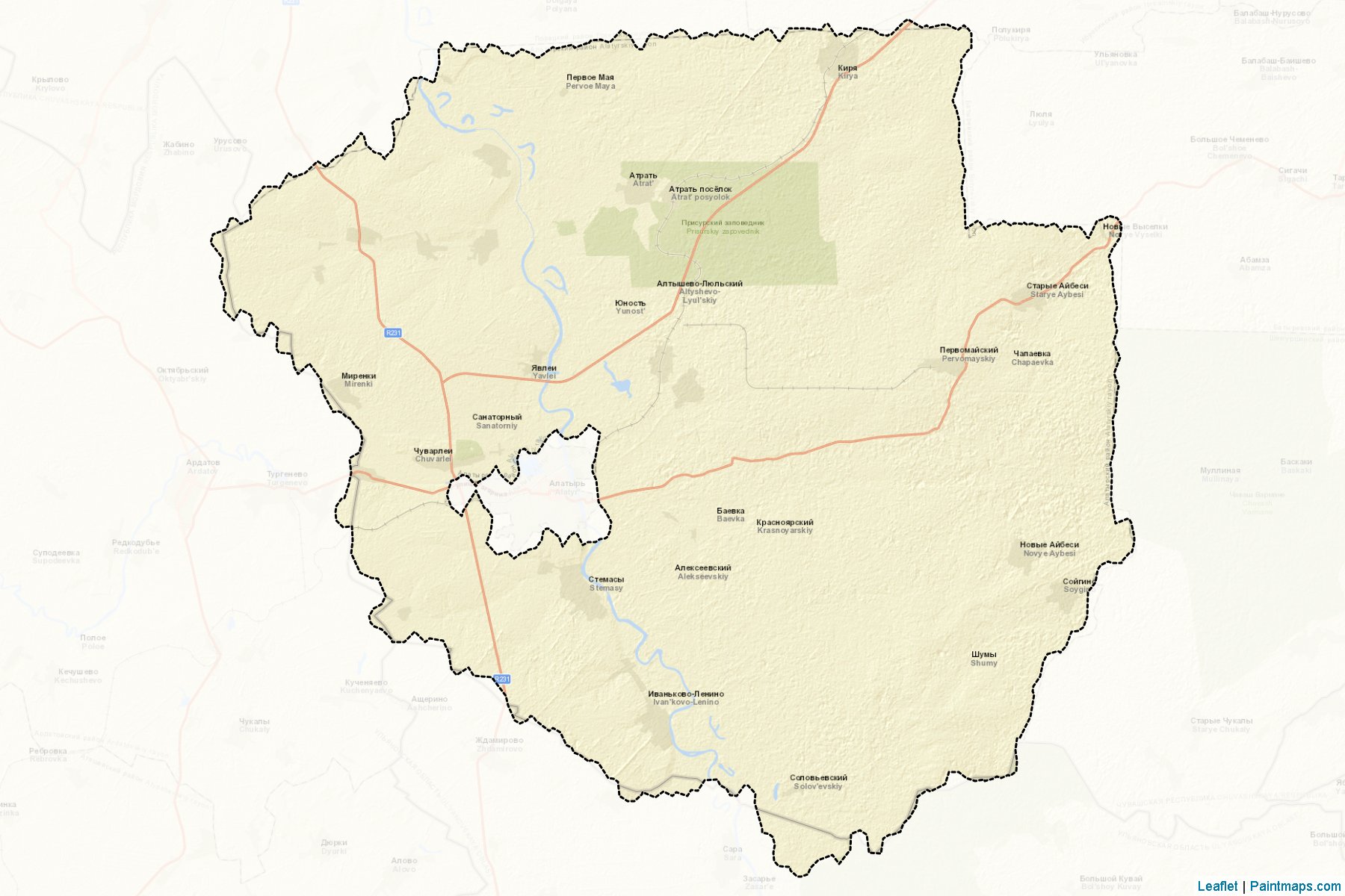 Alatyrskiy (Chuvash) Map Cropping Samples-2