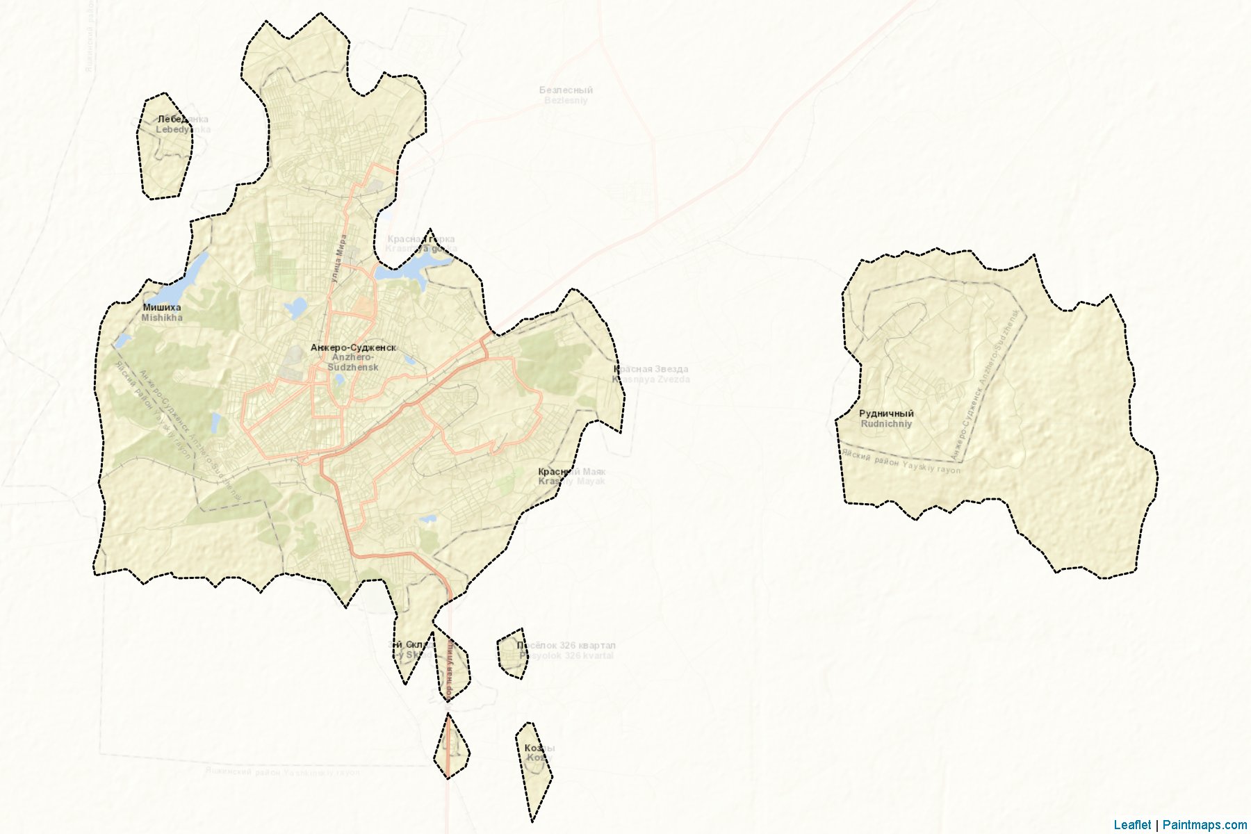 Anzhero-Sudzhensk (Kemerovo) Map Cropping Samples-2