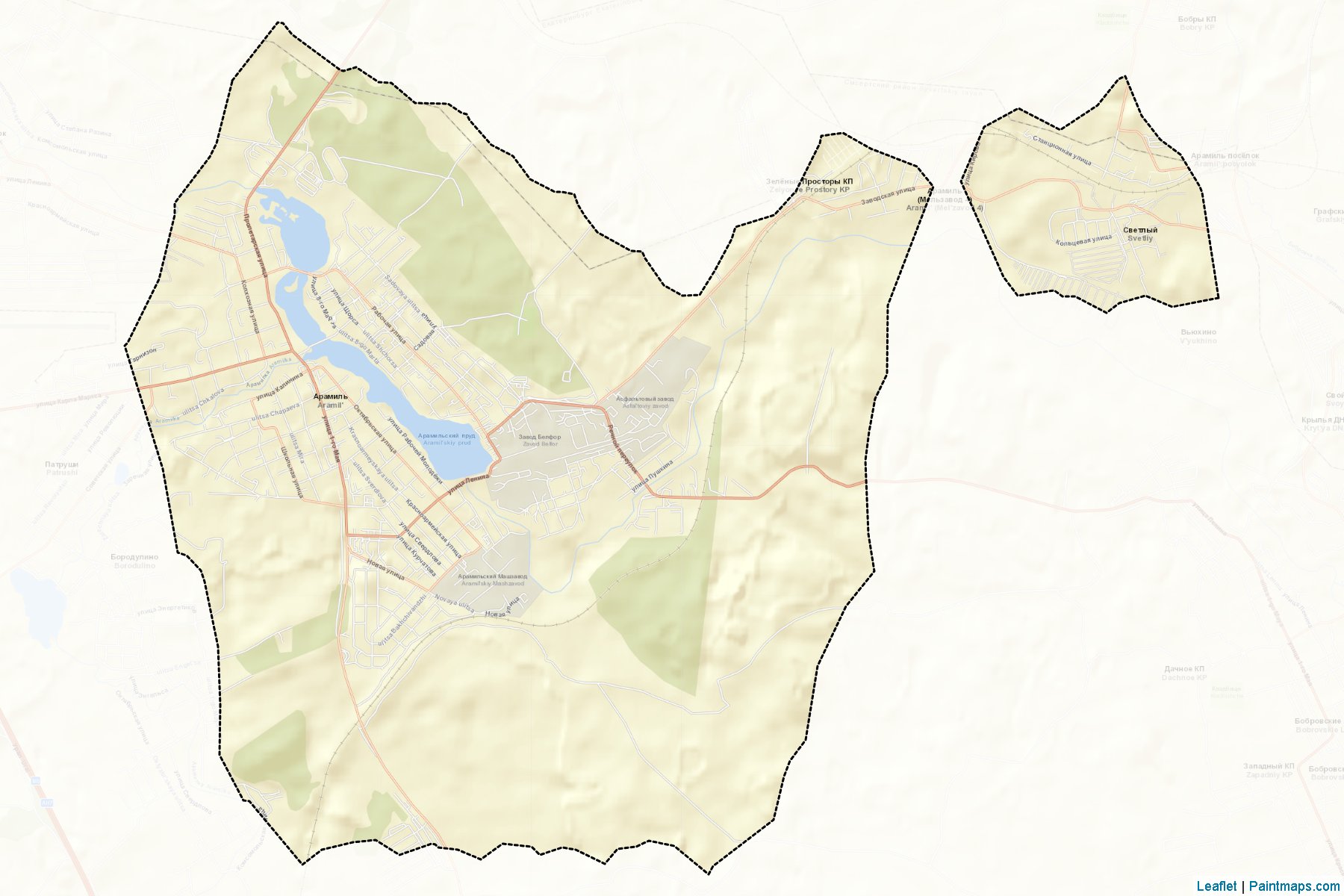 Muestras de recorte de mapas Aramil'skiy (Sverdlovsk)-2