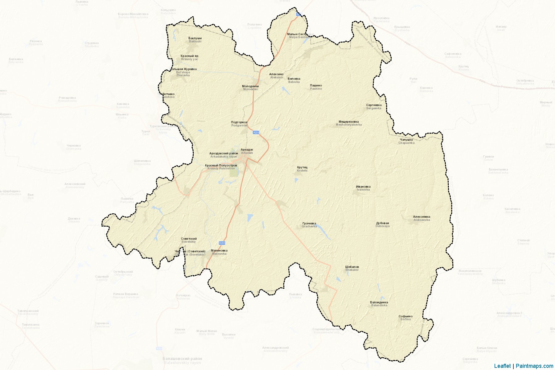 Muestras de recorte de mapas Arkadakskiy (Saratov)-2