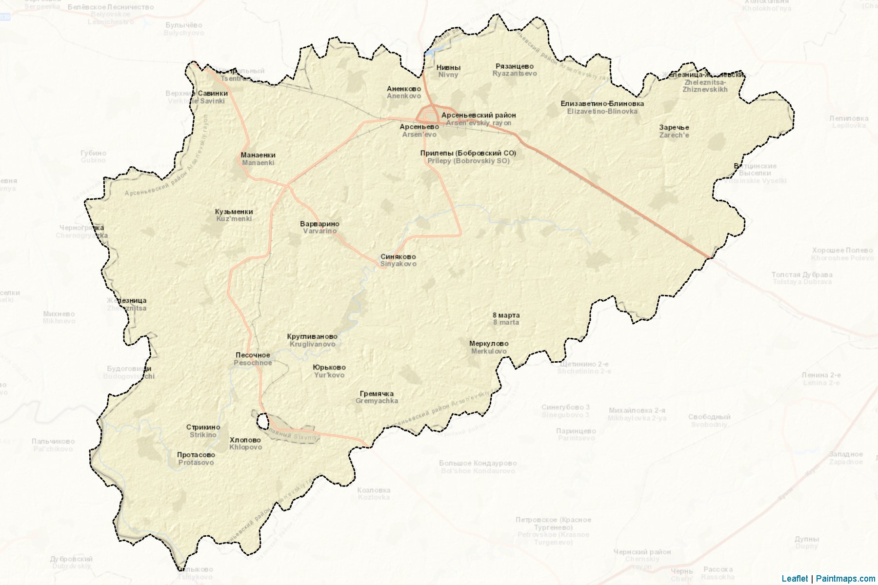 Muestras de recorte de mapas Arsen'evskiy (Tula)-2