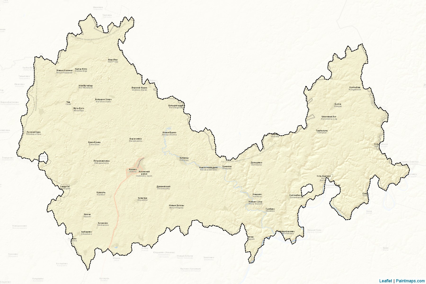 Muestras de recorte de mapas Askinskiy (Bashkortostan)-2