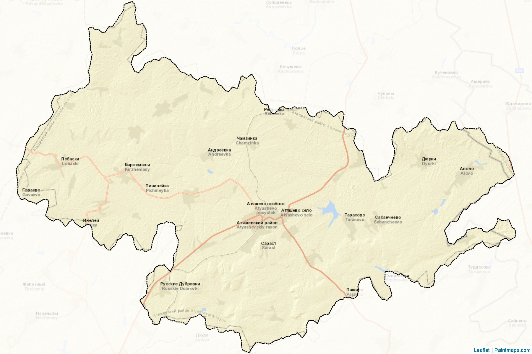 Atjashevskiy (Mordovia) Map Cropping Samples-2