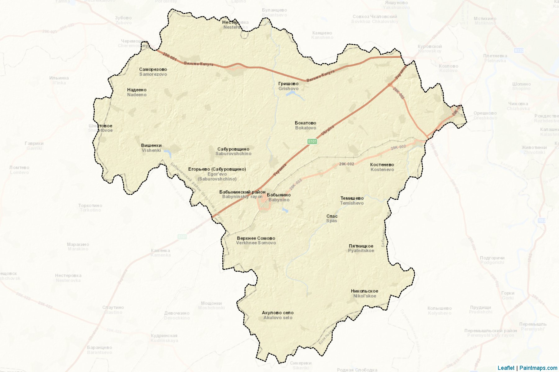 Muestras de recorte de mapas Babyninskiy (Kaluga)-2