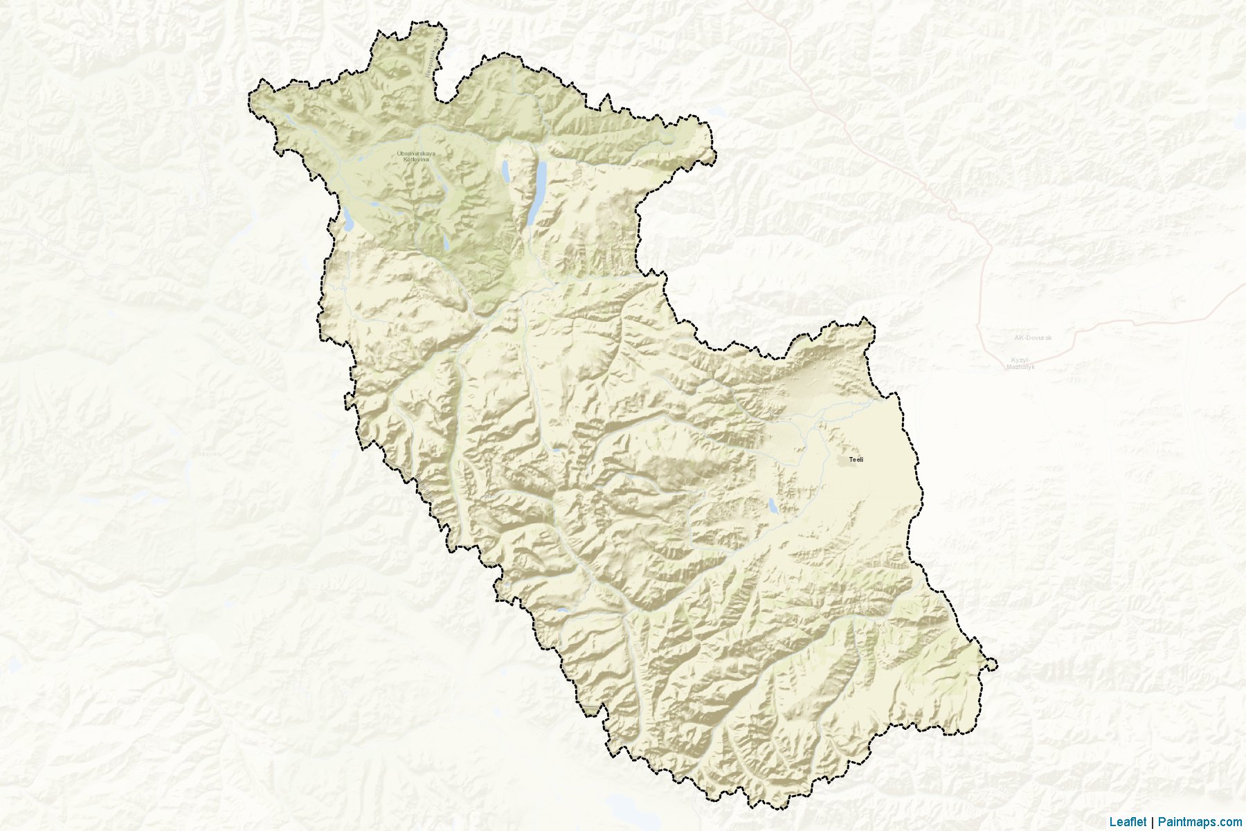 Muestras de recorte de mapas Baj-Tajginskiy (Tuva)-2