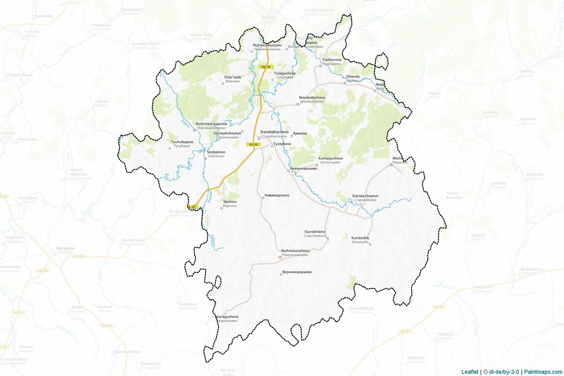 Muestras de recorte de mapas Baltachevskiy (Bashkortostan)-1