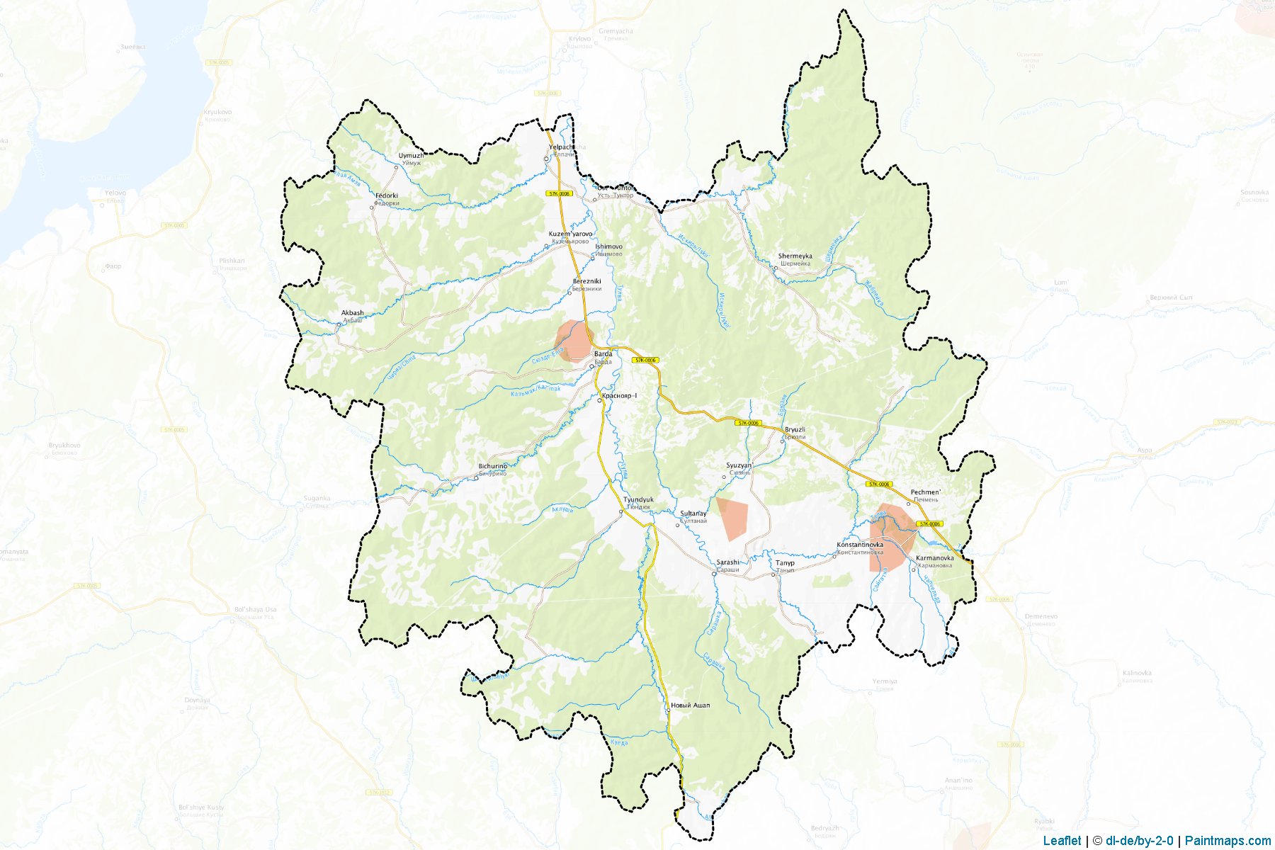 Muestras de recorte de mapas Bardymskiy (Perm)-1