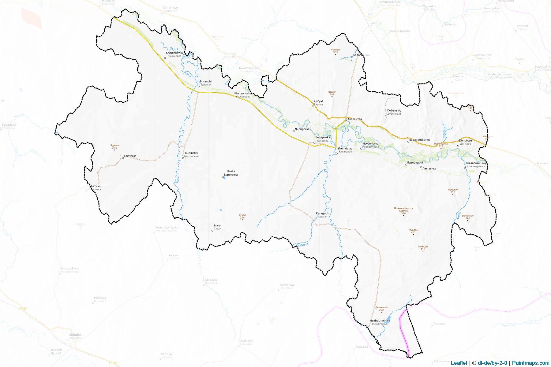 Beljaevskiy (Orenburg) Map Cropping Samples-1