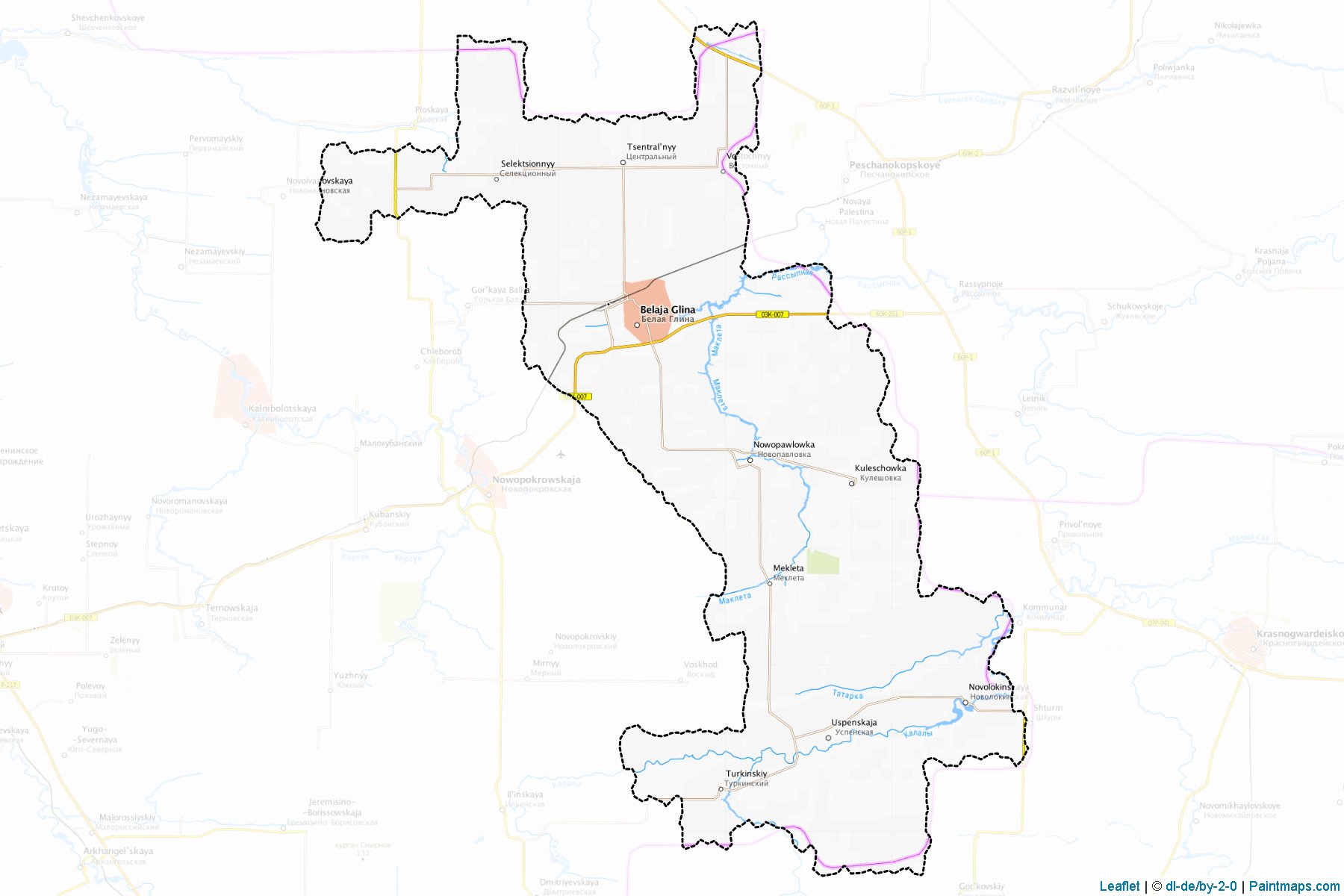 Muestras de recorte de mapas Beloglinskiy (Krasnodar)-1