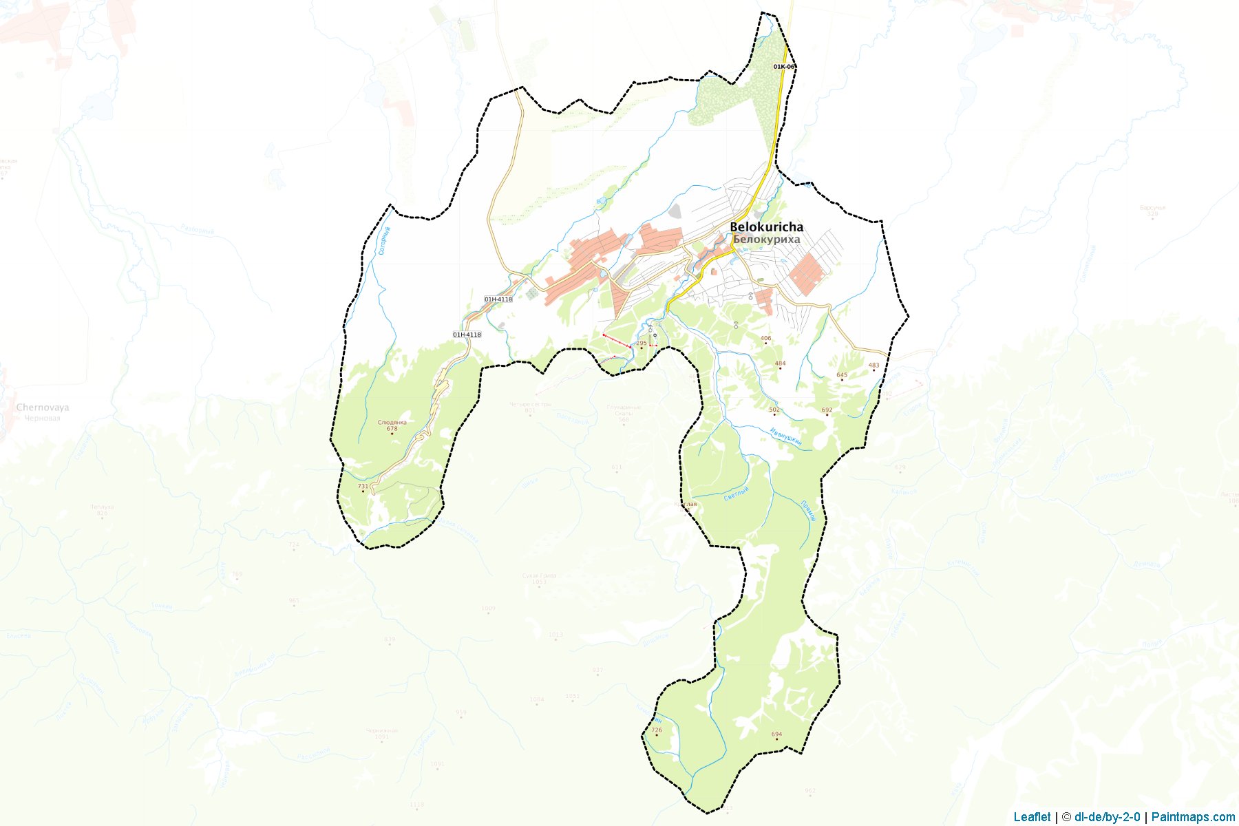 Muestras de recorte de mapas Belokurikha (Altai)-1