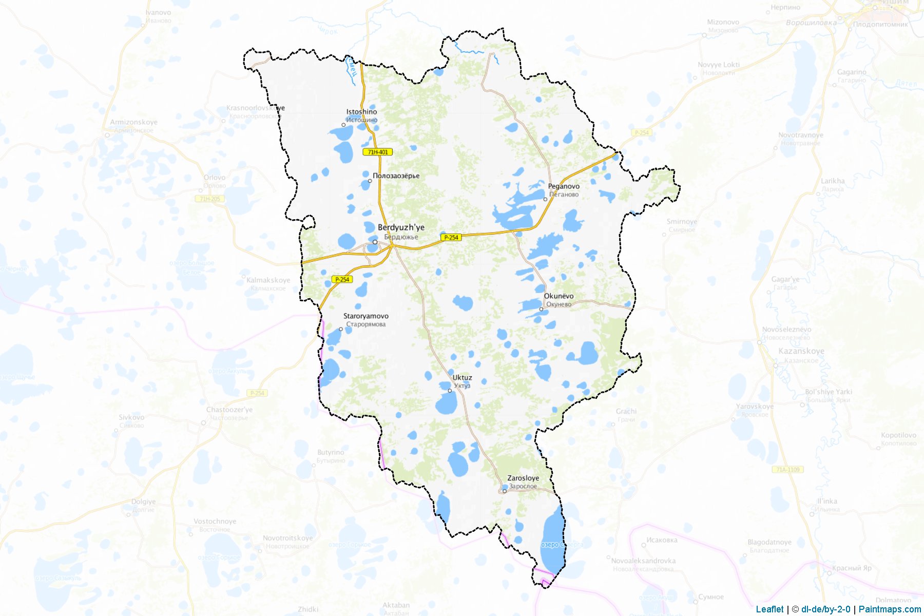 Muestras de recorte de mapas Berdjuzhskiy (Tyumen)-1