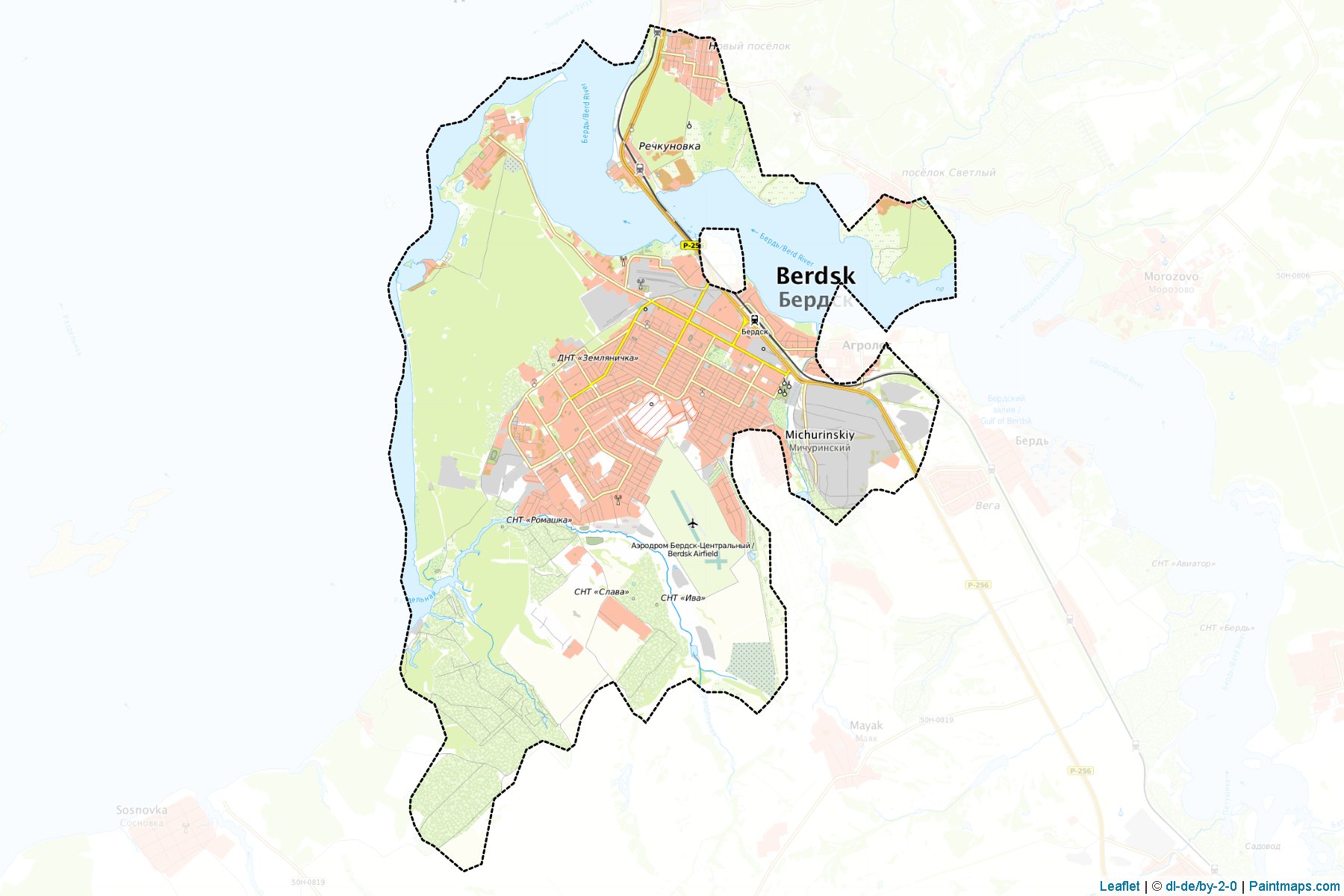 Muestras de recorte de mapas Berdsk (Novosibirsk)-1