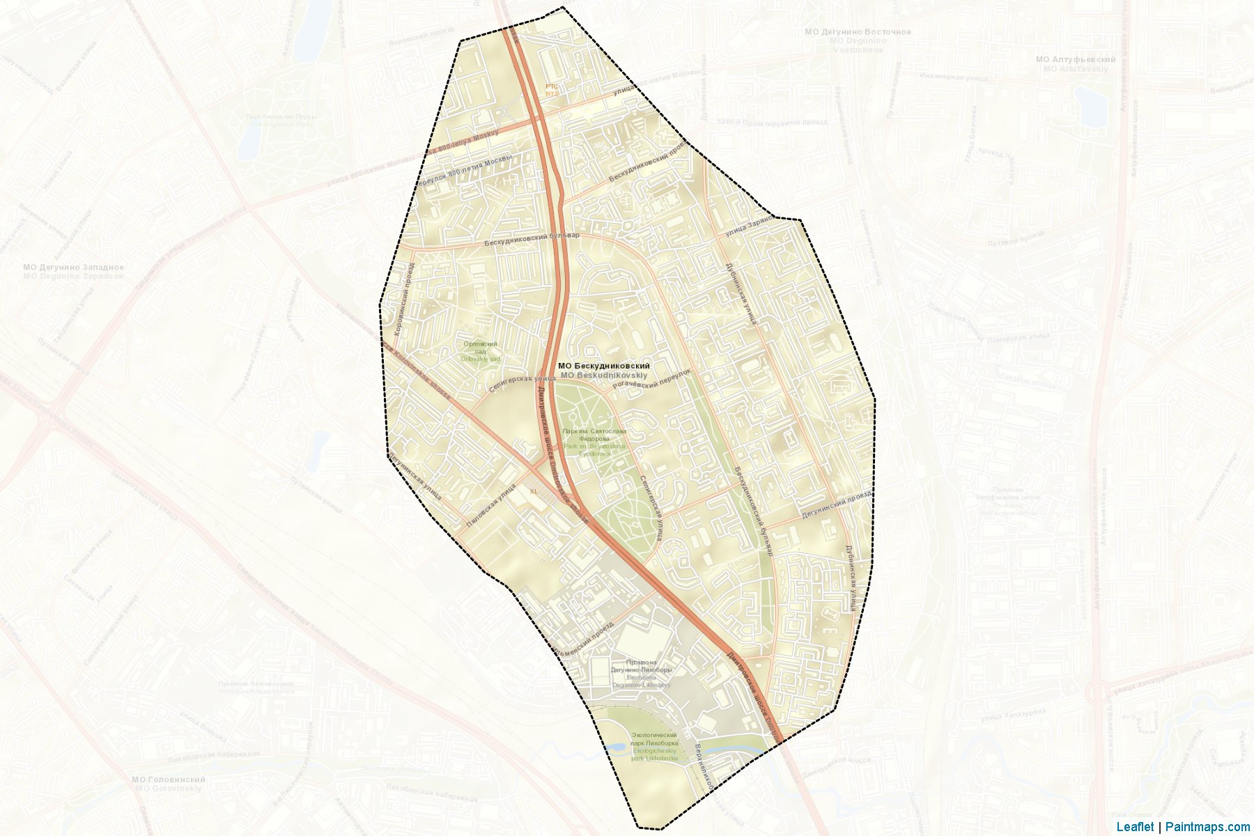 Muestras de recorte de mapas Beskudnikovskiy (Moscow)-2