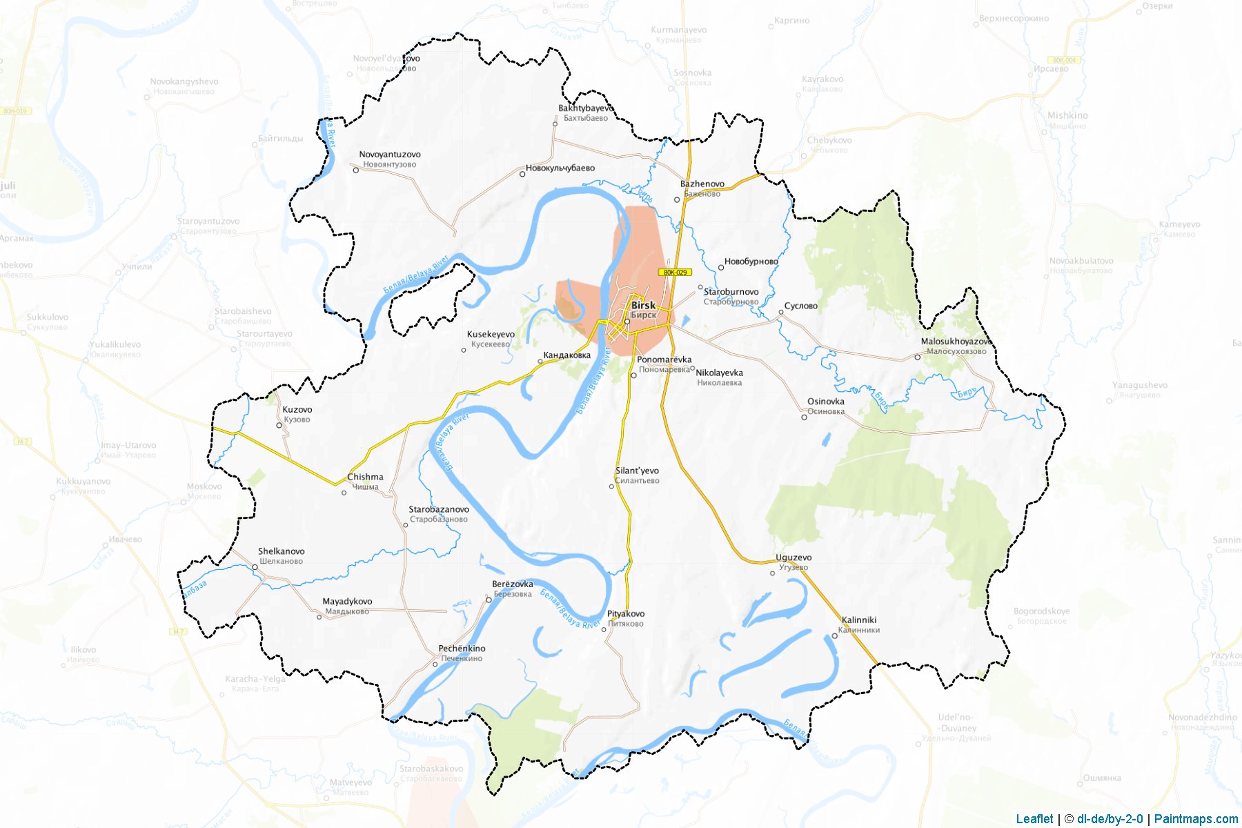 Muestras de recorte de mapas Birskiy (Bashkortostan)-1