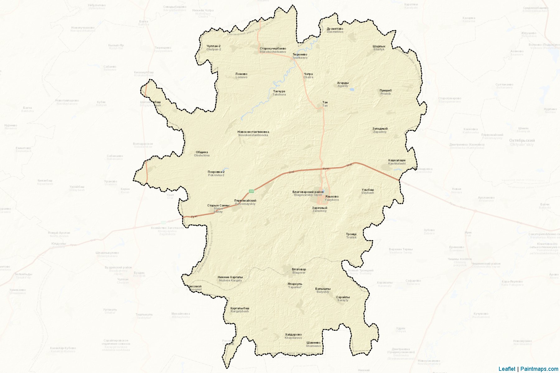 Blagovarskiy (Bashkortostan) Map Cropping Samples-2