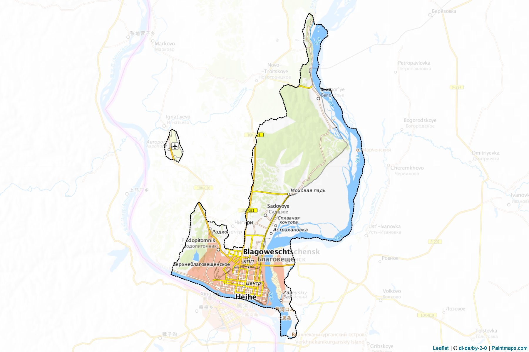 Muestras de recorte de mapas Blagoveshhensk (Amur)-1