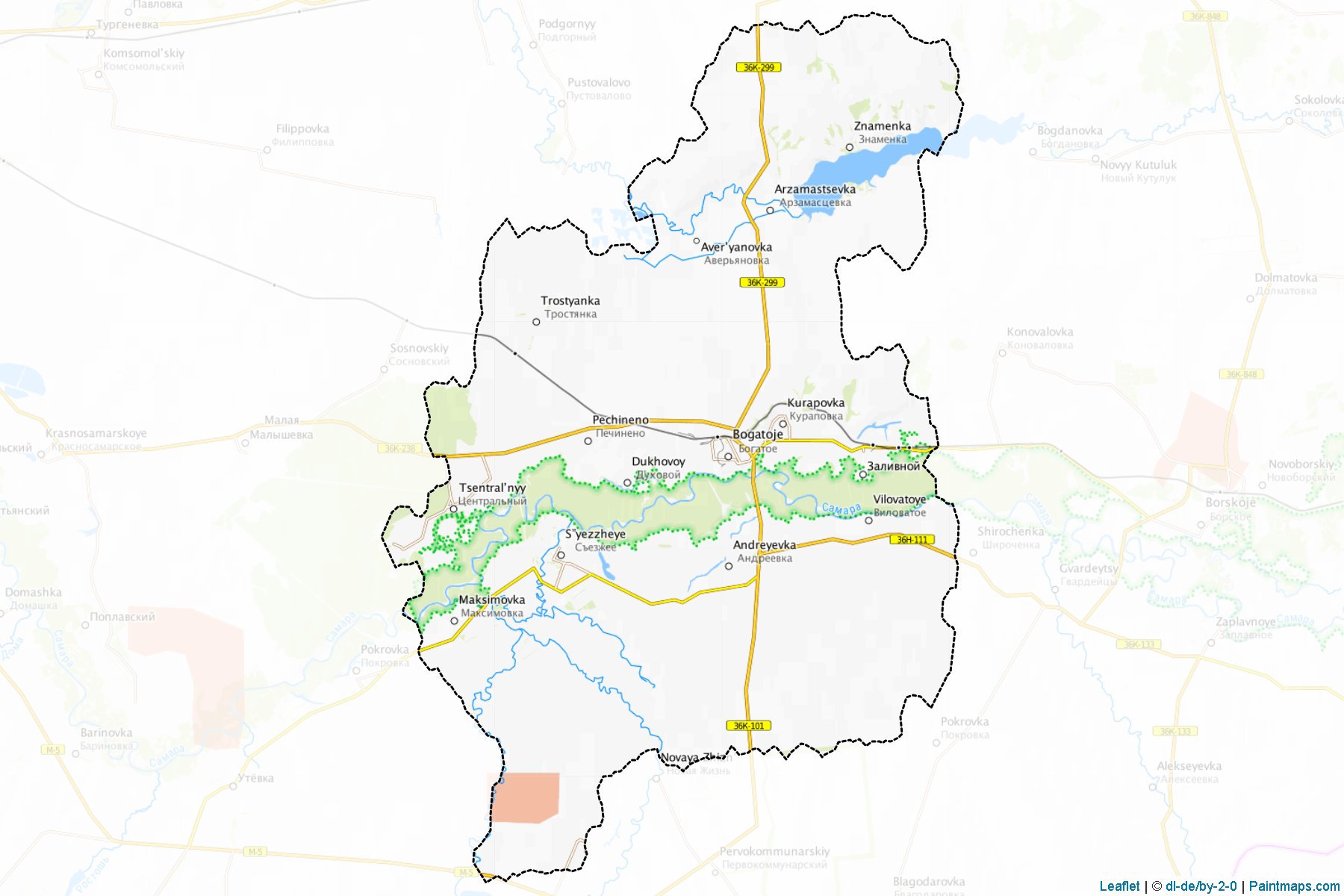 Muestras de recorte de mapas Bogatovskiy (Samara)-1