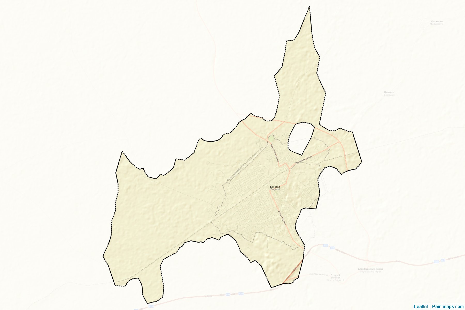 Muestras de recorte de mapas Bogotol (Krasnoyarsk)-2