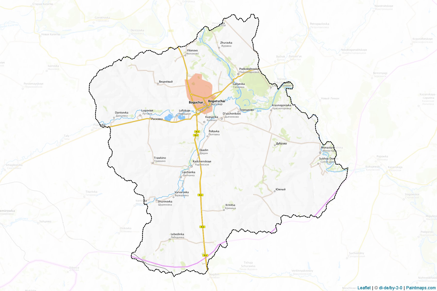 Muestras de recorte de mapas Bogucharskiy (Voronezh)-1