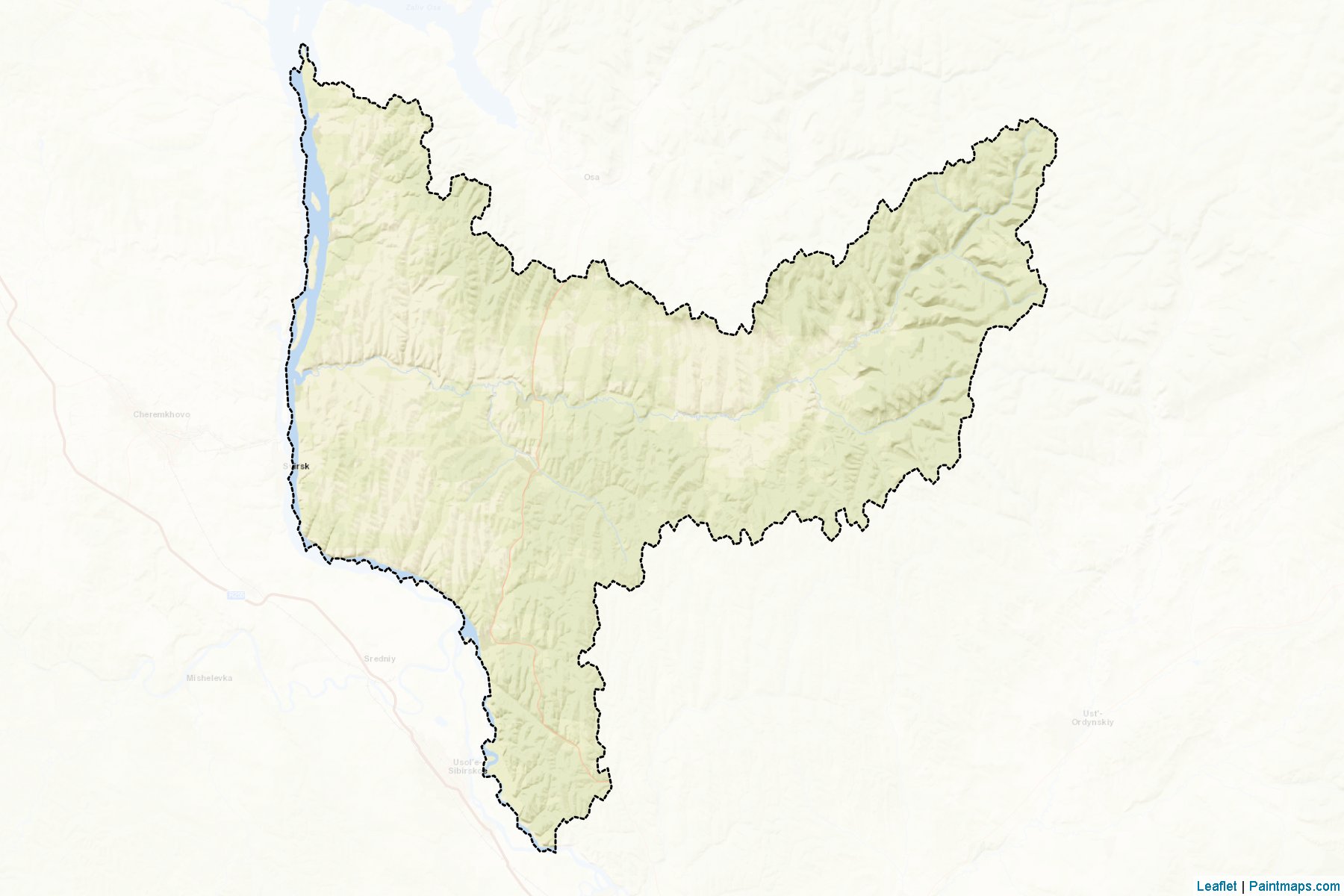 Muestras de recorte de mapas Bokhanskiy (Irkutsk)-2