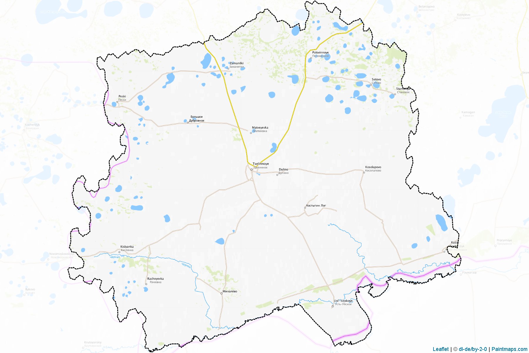 Muestras de recorte de mapas Celinnyj (Kurgan)-1