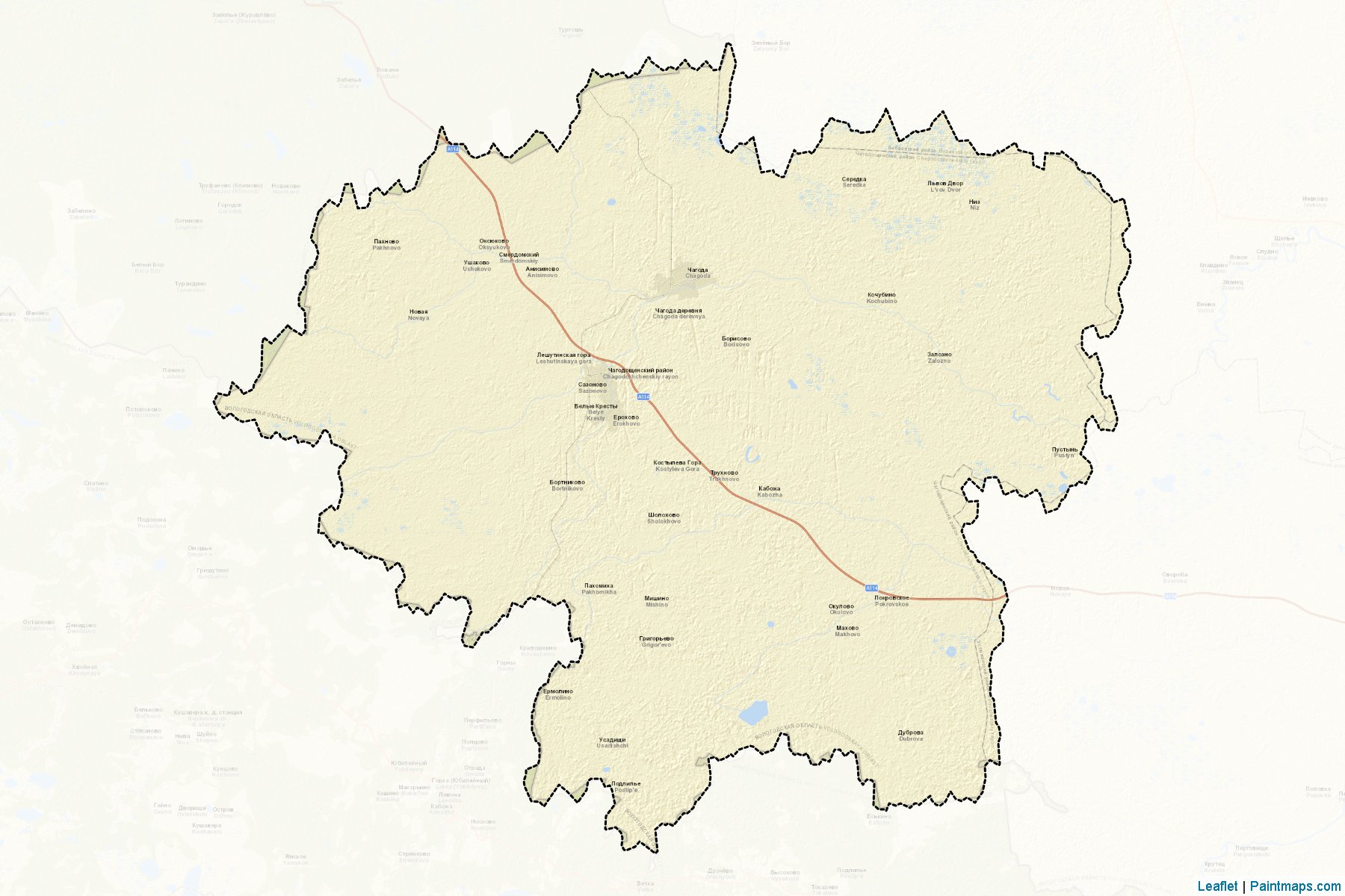 Muestras de recorte de mapas Chagodoshhenskiy (Vologda)-2