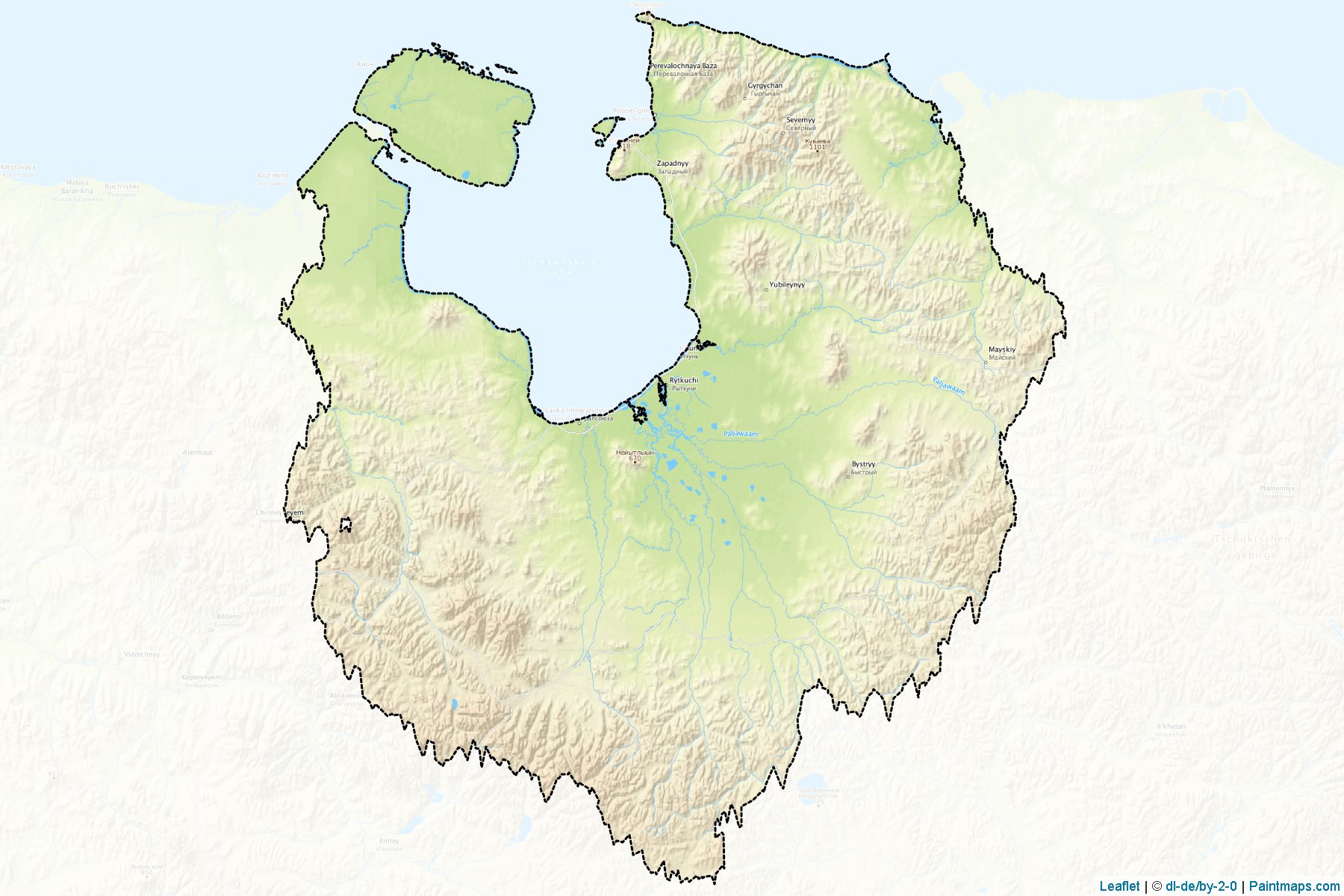 Muestras de recorte de mapas Chaunskiy (Chukotka)-1