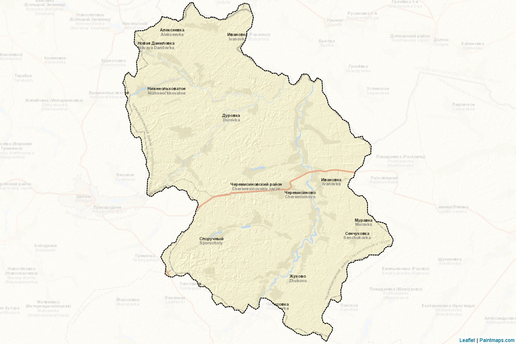 Muestras de recorte de mapas Cheremisinovskiy (Kursk)-2