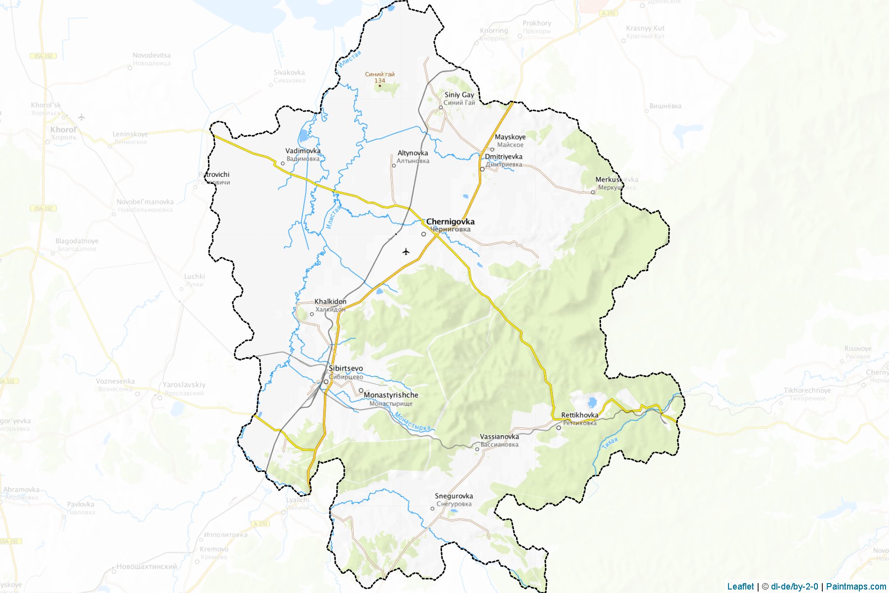 Muestras de recorte de mapas Chernigovskiy (Primorsky)-1