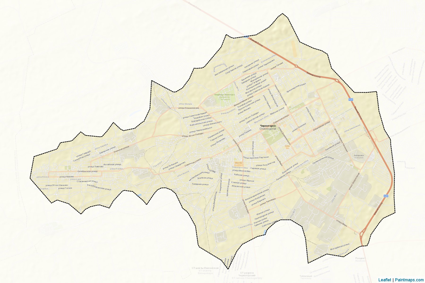 Chernogorsk (Khakassia) Map Cropping Samples-2