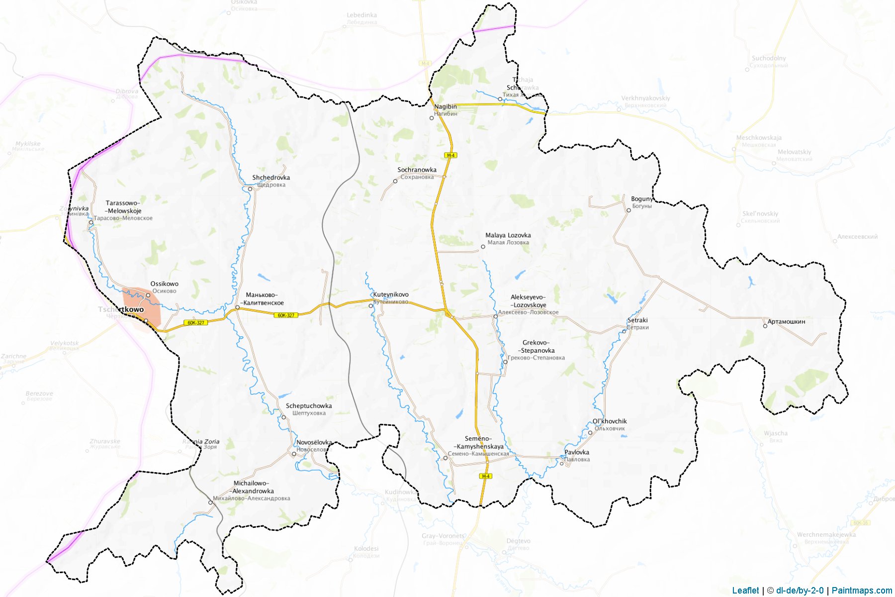 Muestras de recorte de mapas Chertkovskiy (Rostov)-1