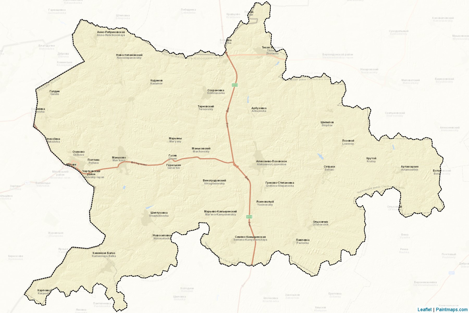 Muestras de recorte de mapas Chertkovskiy (Rostov)-2