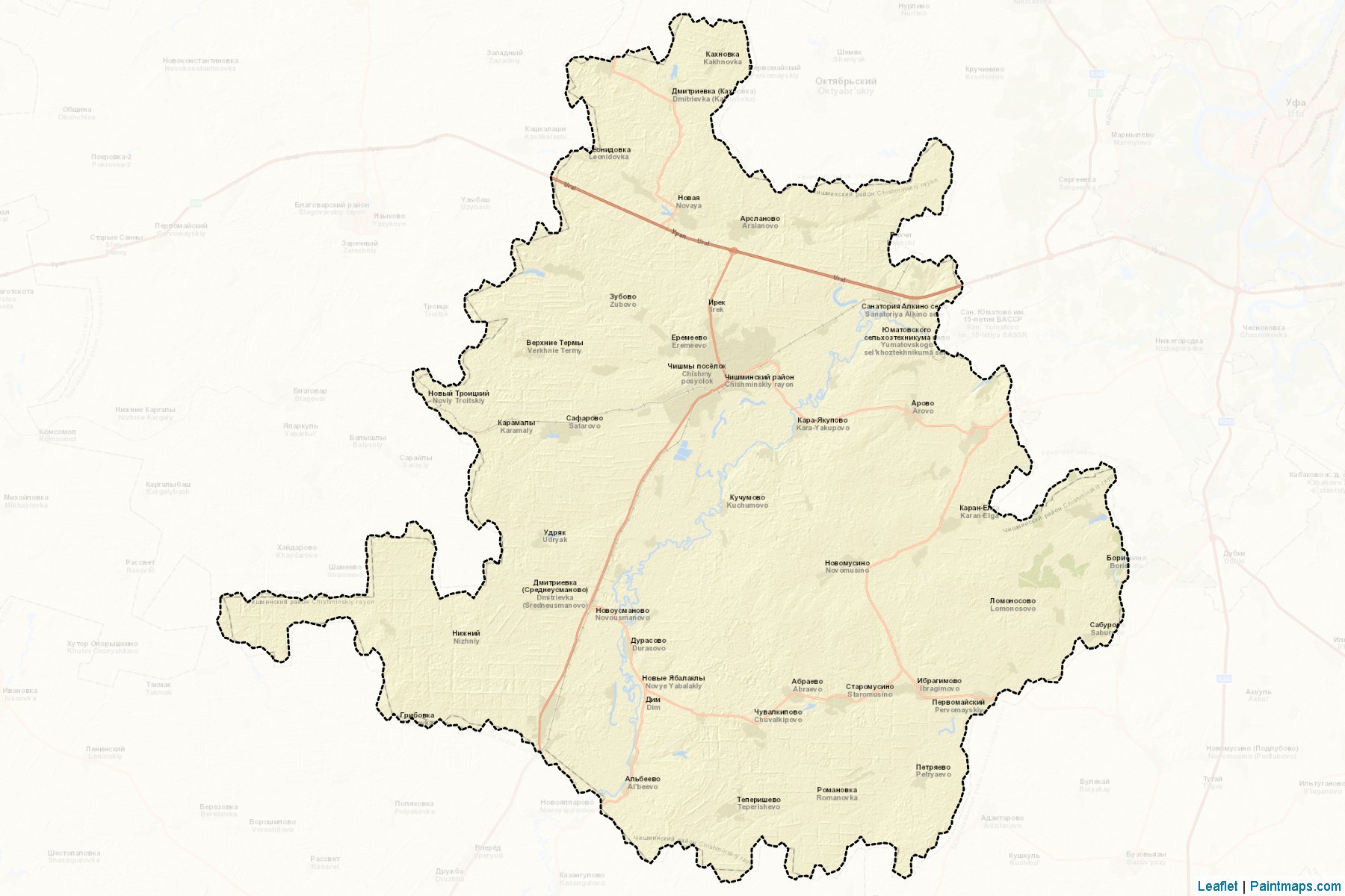 Chishminskiy (Bashkortostan) Map Cropping Samples-2