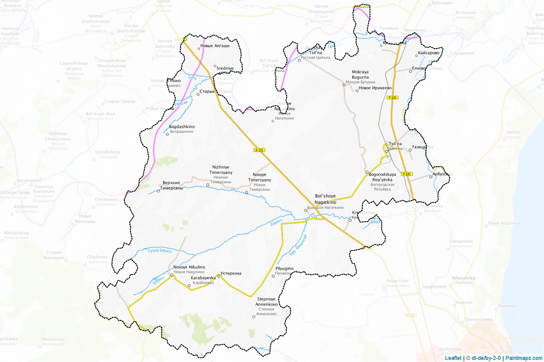 Muestras de recorte de mapas Cil'ninskiy (Ulyanovsk)-1